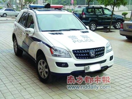 Police in China changes MercedesBenz ML350 into Honda CRV