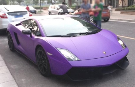 Lamborghini on Lamborghini Gallardo Wrapped In Purple In China   Carnewschina Com