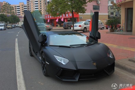 matte black Lamborghini Aventador The Avantador was launched in China on 