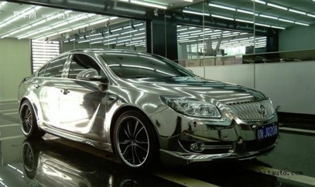 Bling Buick Regal Wrapped In Silver In China
