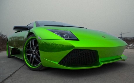 Shiny limegreen Lamborghini