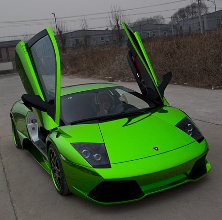 Shiny limegreen Lamborghini Murcielago Yez China loves slightly NSFW in 