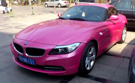 Here we have a very pink BMW Z4 seen on the streets of Beijing by reader JC