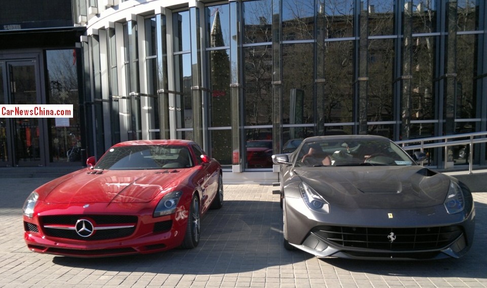Super Car China Double Spot Mercedes Benz Sls Amg Ferrari F12berlinetta Carnewschina Com