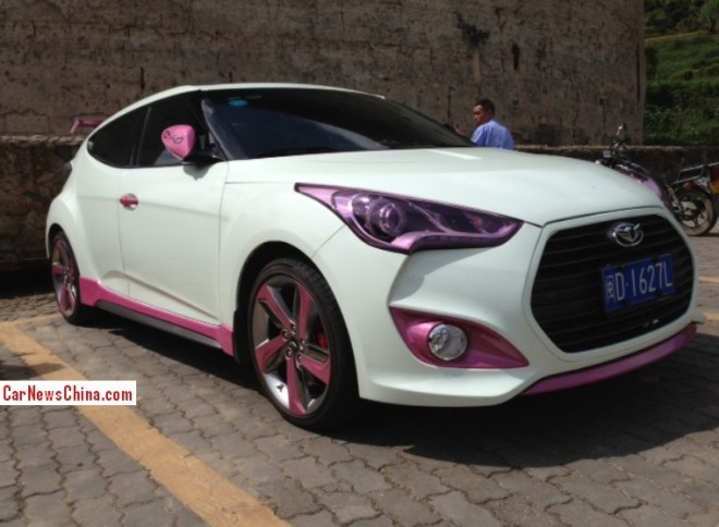 Hyundai Veloster has a bit of Pink in China - CarNewsChina.com