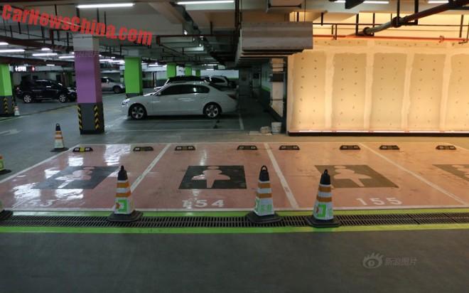 Women-only parking lot in Shanghai, China
