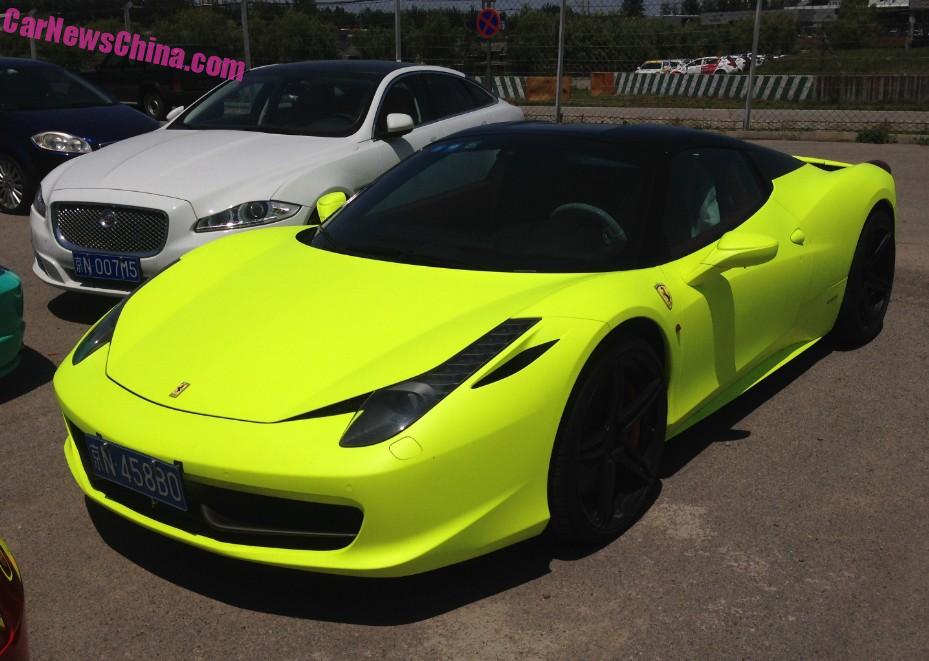 Ferrari 458 Spider With A License Is Matte Light Yellow In